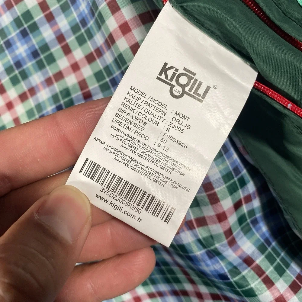Kigili Full Zip Lightweight Windbreaker Jacket Mens Size 50 Slim Fit Plaid Liner - Picture 5 of 10